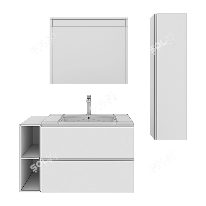 Elegant Rak Joy Bathroom Set 3D model image 4