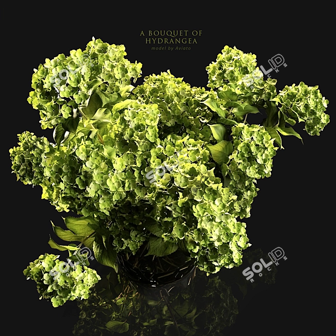 Exquisite Hydrangea Bouquet 3D model image 3