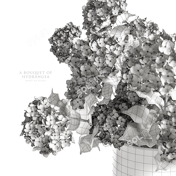 Exquisite Hydrangea Bouquet 3D model image 4