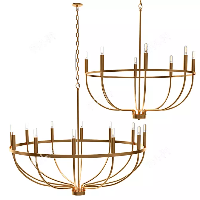 Sophisticated Greyson Chandelier 3D model image 1