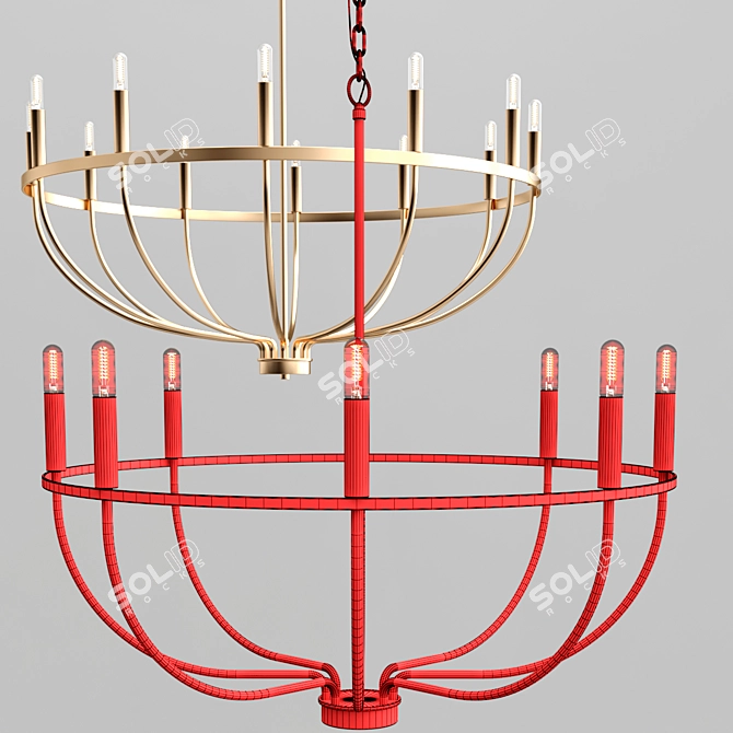 Sophisticated Greyson Chandelier 3D model image 2