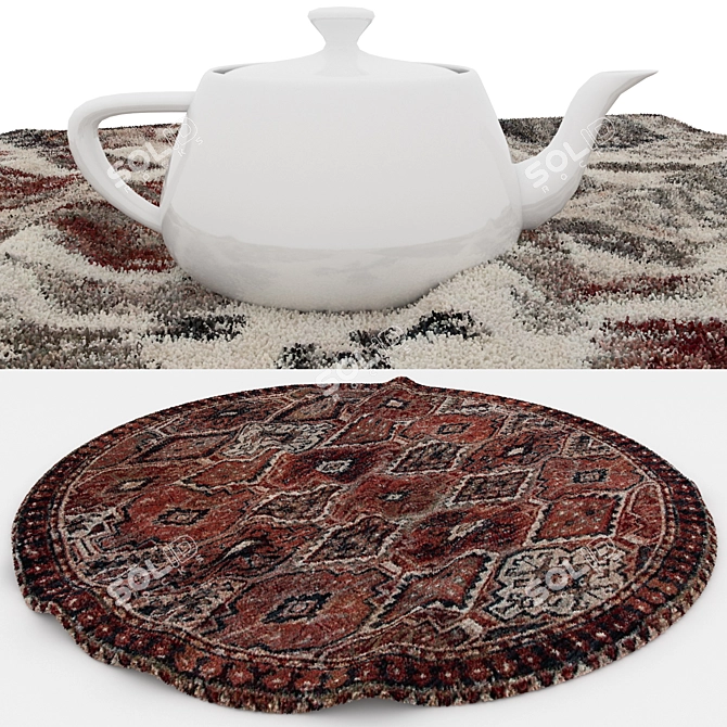 Elegant Round Rugs Set 3D model image 4