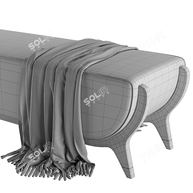 Mocha Finish Metal Bench: Granduca Collection 3D model image 6