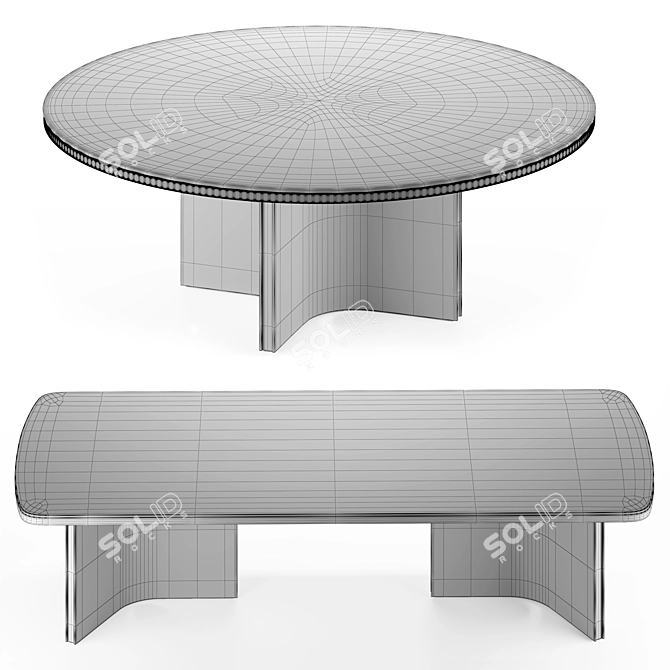 Minimalistic X-Form Tables 3D model image 2