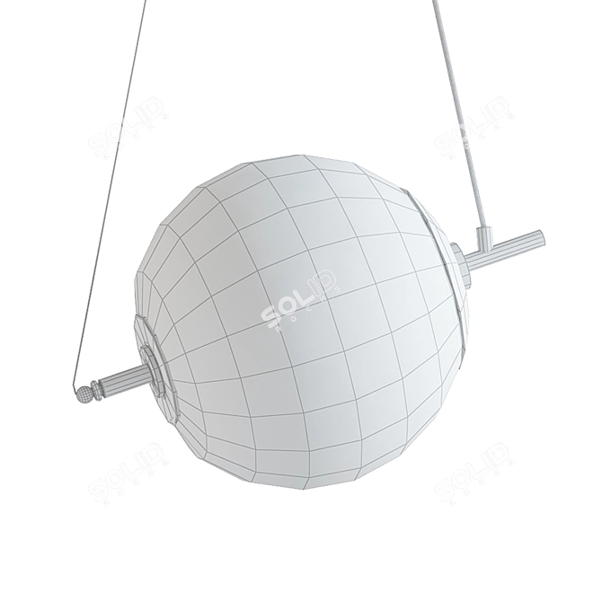 Sleek Anodized Black Globe Pendant 3D model image 2