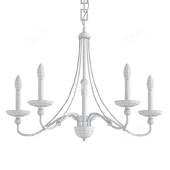 Westchester County 28" Sand Coal Chandelier 3D model image 2