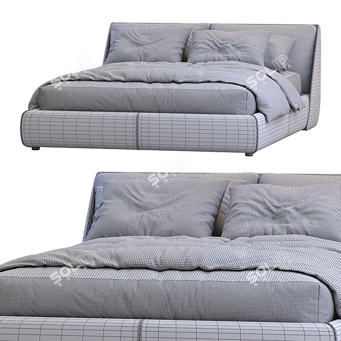 Modern Alivar LAGOON Bed Design 3D model image 4
