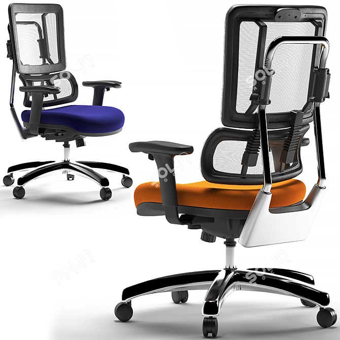 Elegant Office Star Armchair 3D model image 2