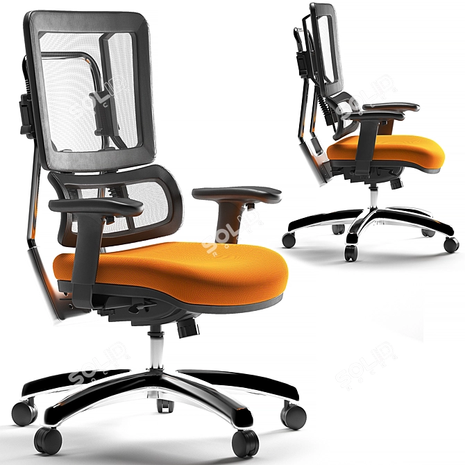 Elegant Office Star Armchair 3D model image 3