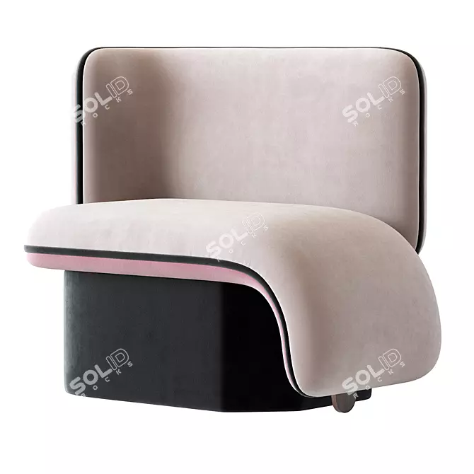 Elefante Upholstered Armchair: Elegant Velvet Seating 3D model image 1