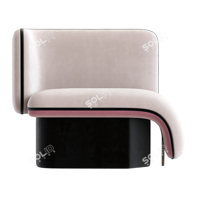 Elefante Upholstered Armchair: Elegant Velvet Seating 3D model image 3