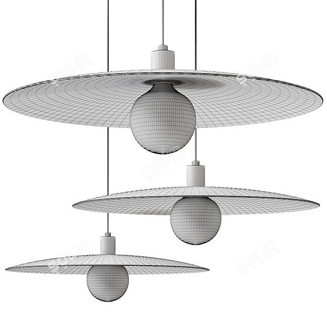 Atom Suspension Pendant Lamp: Elegant and Versatile Design 3D model image 2