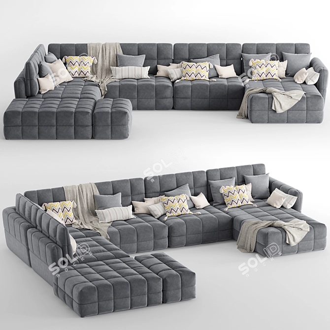 Sophisticated Moon Sofa 3D model image 2