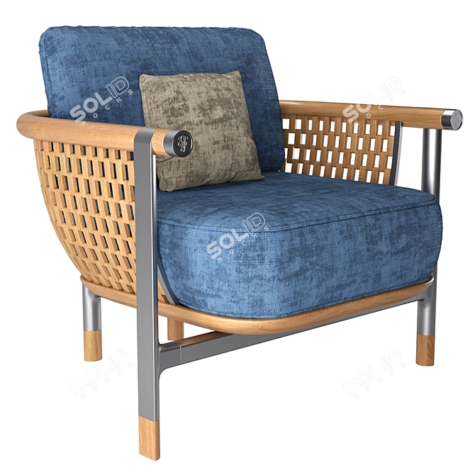 Fashionable and Functional Basket Armchair 3D model image 1