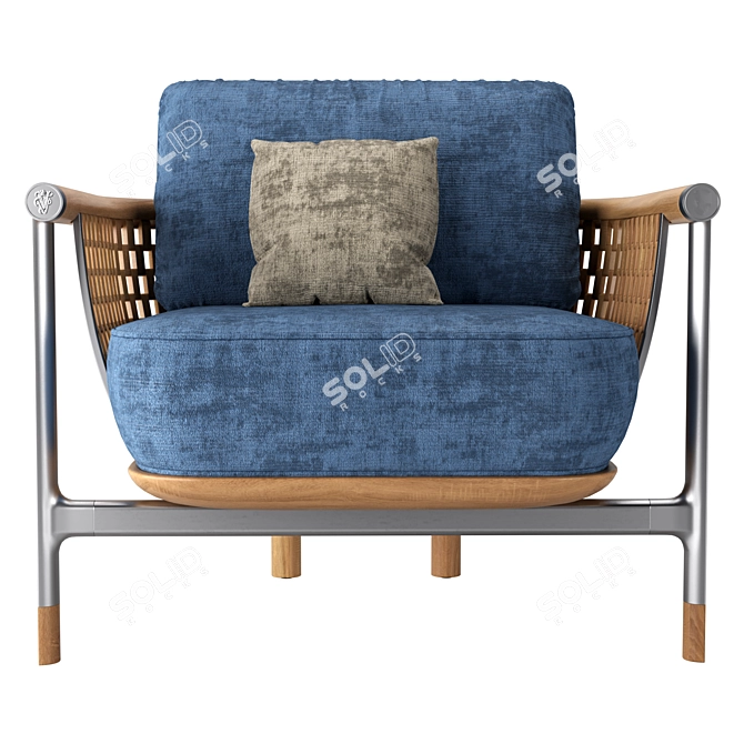 Fashionable and Functional Basket Armchair 3D model image 2