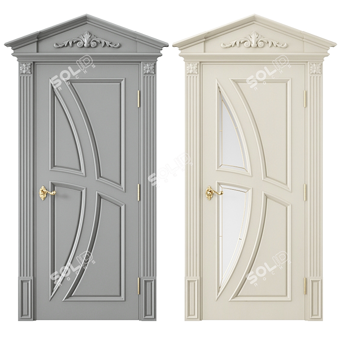 Modern Interior Door: UV Mapped 3D model image 1