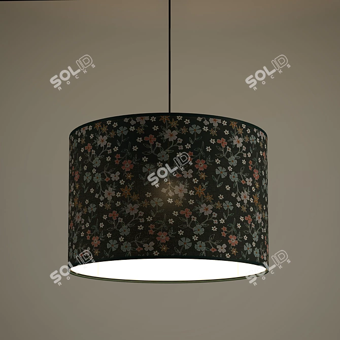 Romantic Floral Lampshade 3D model image 3