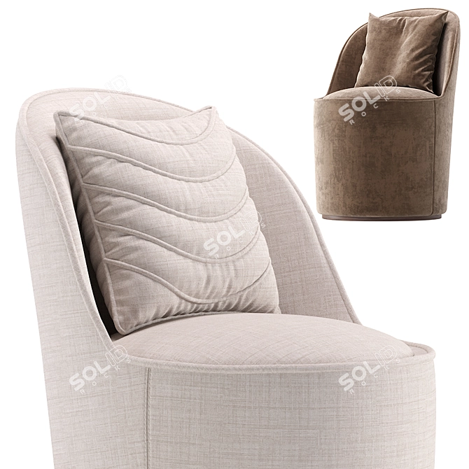 Tail Lounge: Luxurious Big Armchair by Gubi 3D model image 3