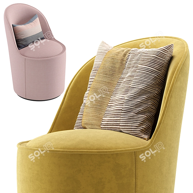 Tail Lounge: Luxurious Big Armchair by Gubi 3D model image 5