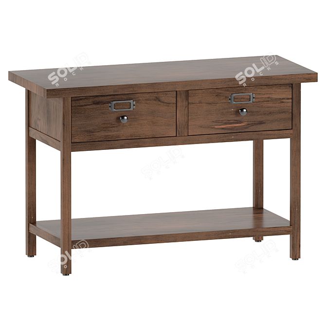 Lunja Solid Pine Double Sink Furniture 3D model image 1