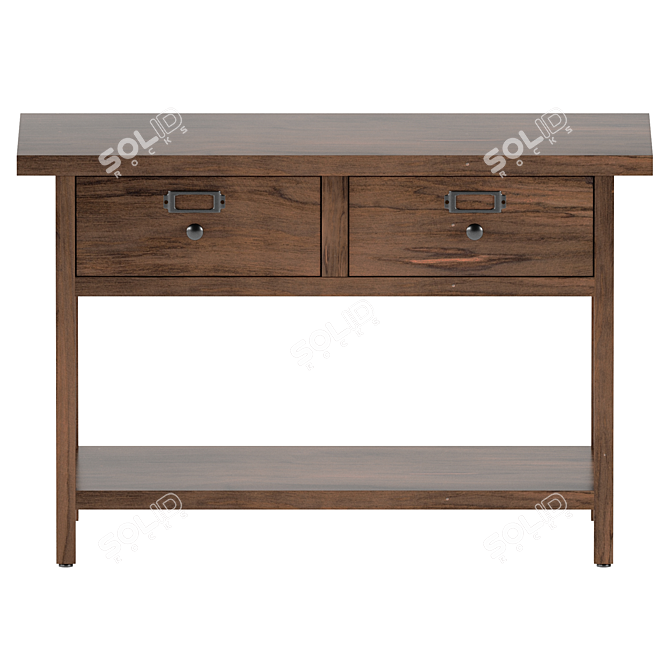 Lunja Solid Pine Double Sink Furniture 3D model image 3