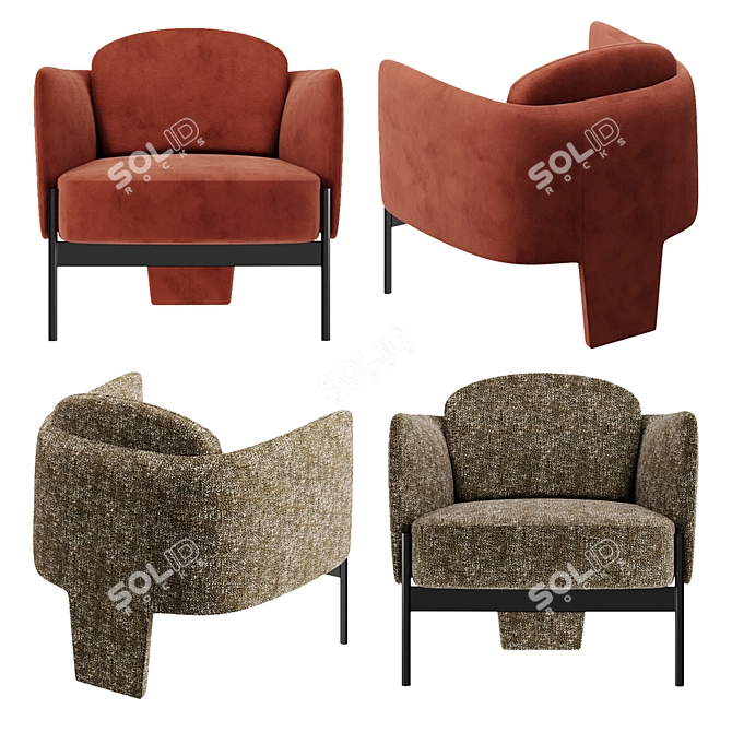 Misura Emme Virgin Italian Armchair 3D model image 3