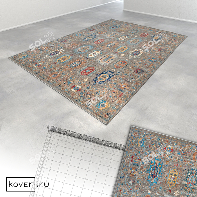 WAZIR NAT-NAT Ethnic Wool Carpet 3D model image 2