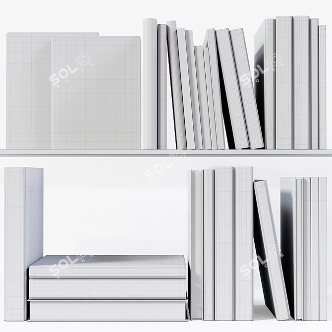 Stackable Book Set 07: Premium 3D Model 3D model image 4