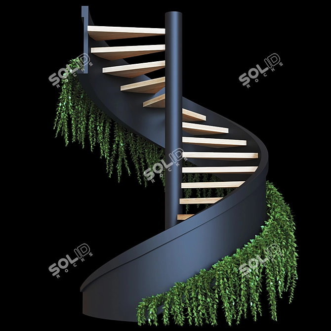 Modern Spiral Staircase 3D model image 1