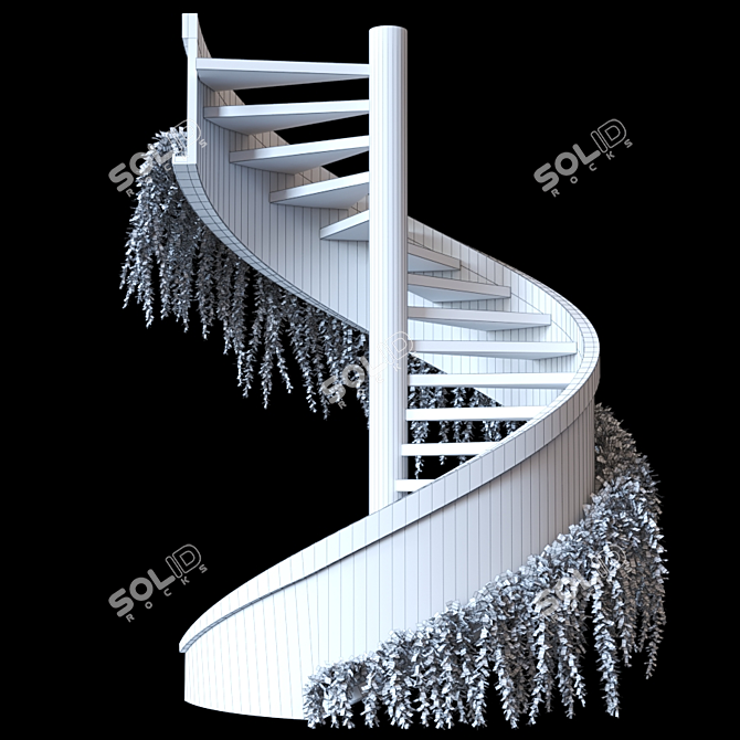 Modern Spiral Staircase 3D model image 4