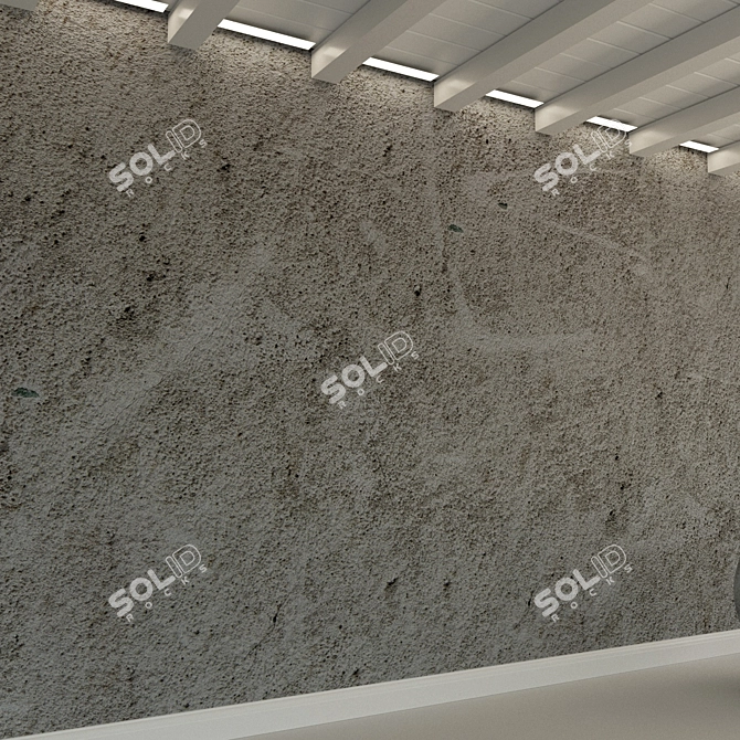 Vintage Plaster Concrete Wall 3D model image 2