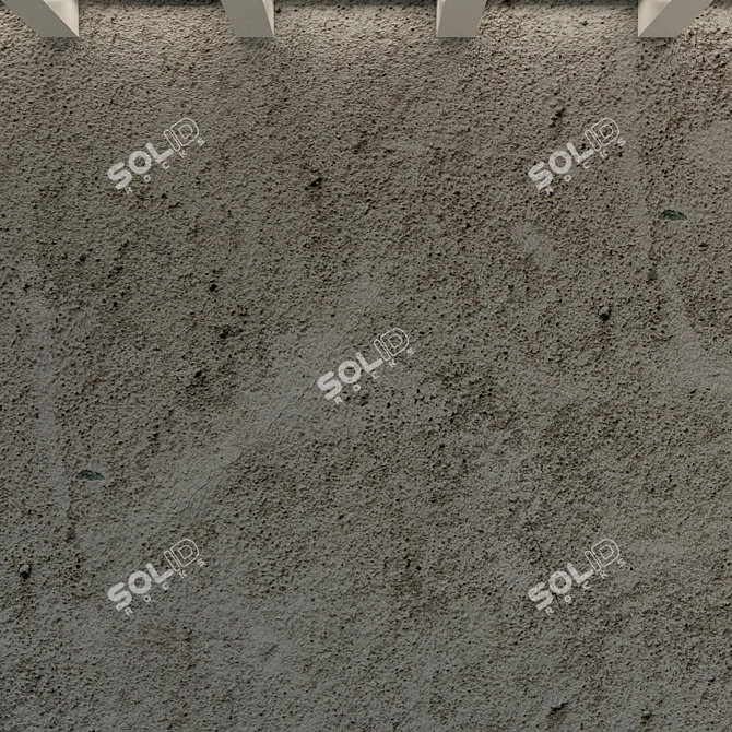 Vintage Plaster Concrete Wall 3D model image 3