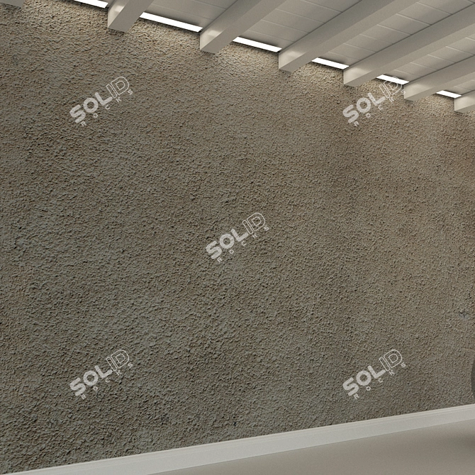 Title: Vintage Plastered Concrete Wall 3D model image 2