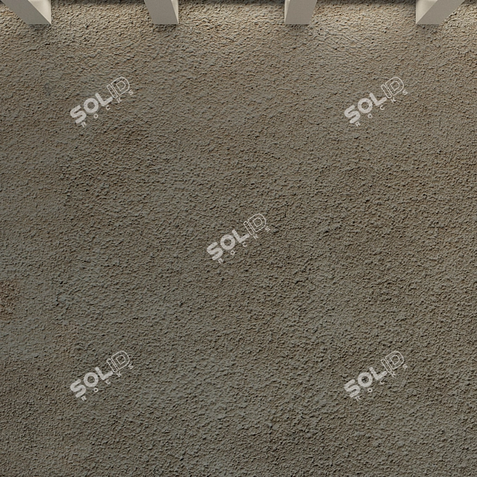 Title: Vintage Plastered Concrete Wall 3D model image 3