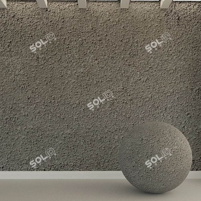 Vintage Urban Concrete Wall 3D model image 1