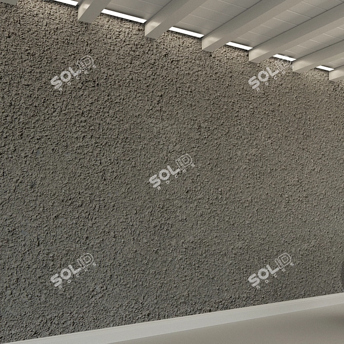 Vintage Urban Concrete Wall 3D model image 2