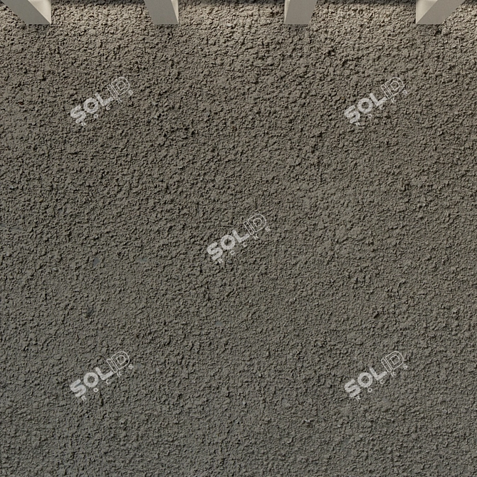 Vintage Urban Concrete Wall 3D model image 3