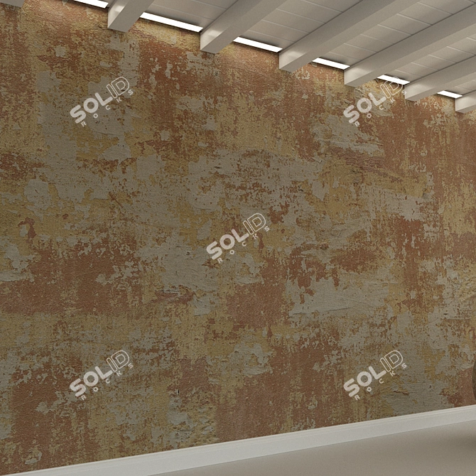 Decorative Old Plaster Wall 3D model image 2