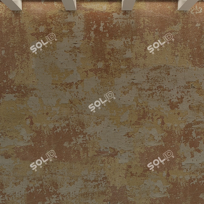 Decorative Old Plaster Wall 3D model image 3