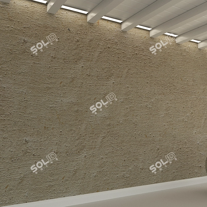 Rough Grey Concrete Wall 3D model image 2