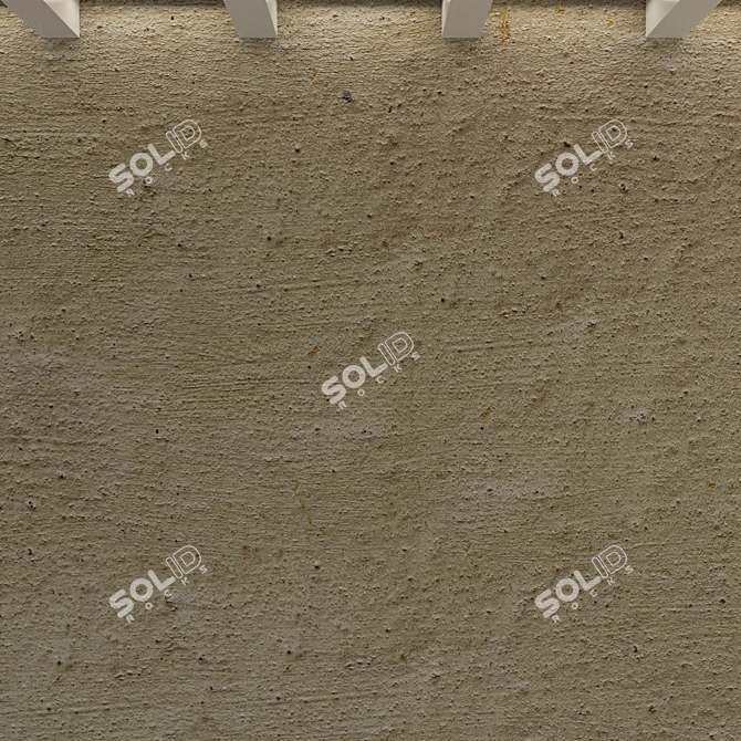 Rough Grey Concrete Wall 3D model image 3