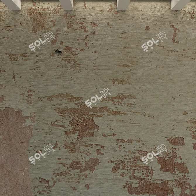 Rough Grey Concrete Wall 3D model image 2