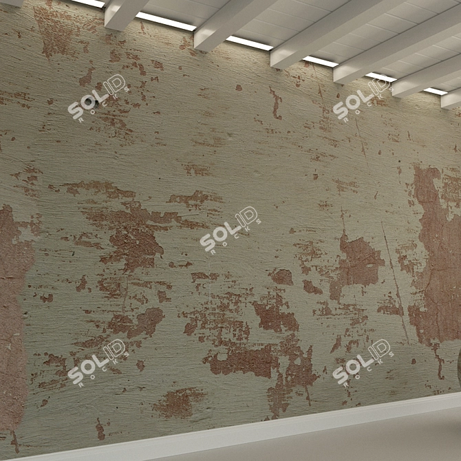 Rough Grey Concrete Wall 3D model image 3