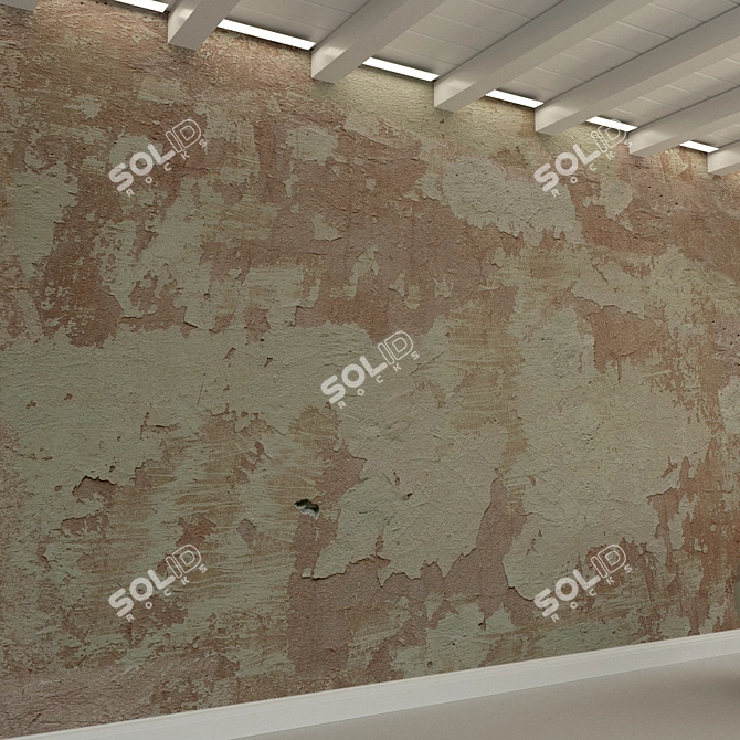 Title: Vintage Concrete Wall Plaster 3D model image 3