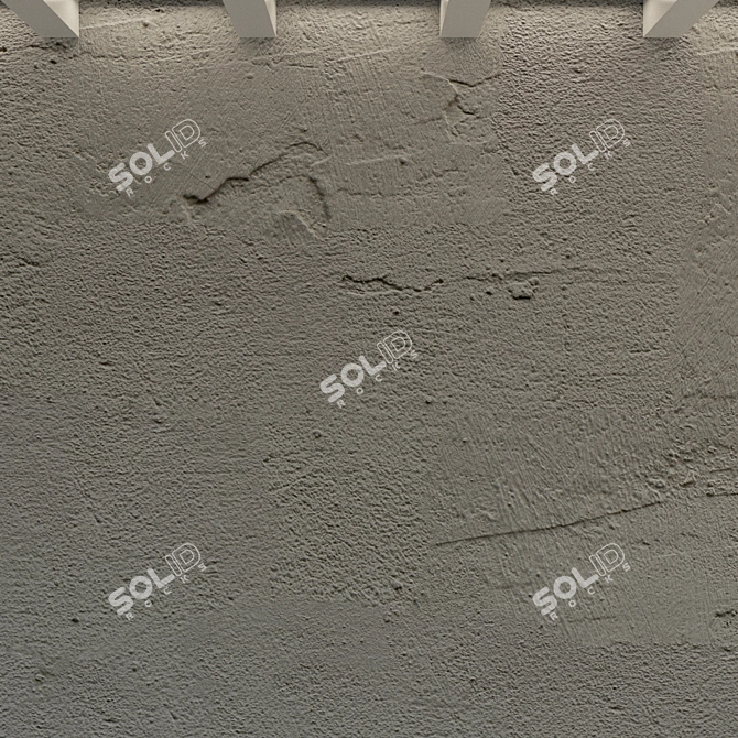 Title: Decorative Old Plaster Wall 3D model image 2