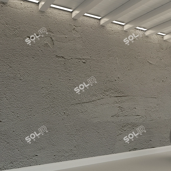 Title: Decorative Old Plaster Wall 3D model image 3