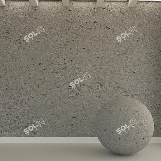 Stunning Textured Concrete Wall 3D model image 1