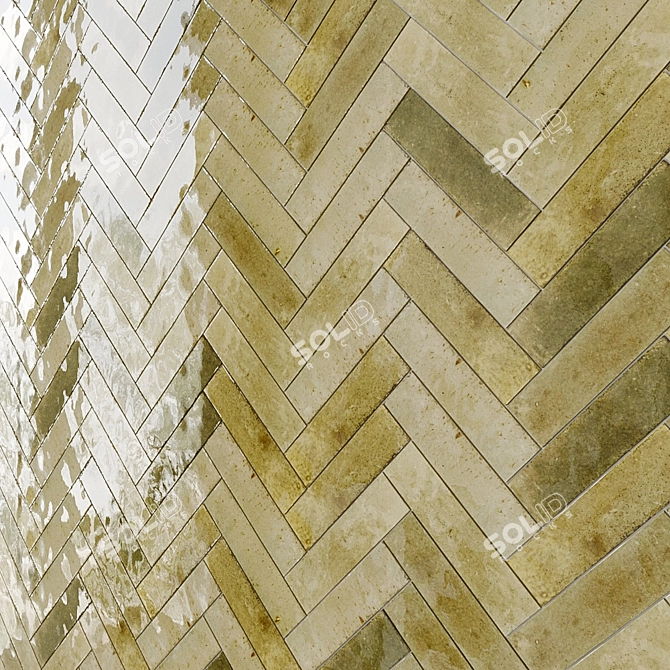 Lume Herringbone Tile 240x60mm 3D model image 1