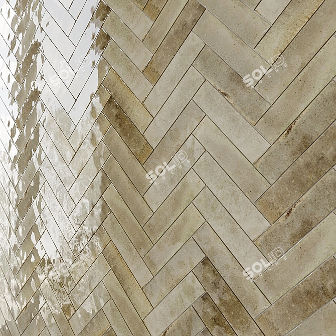 Lume Herringbone Tile 240x60mm 3D model image 4