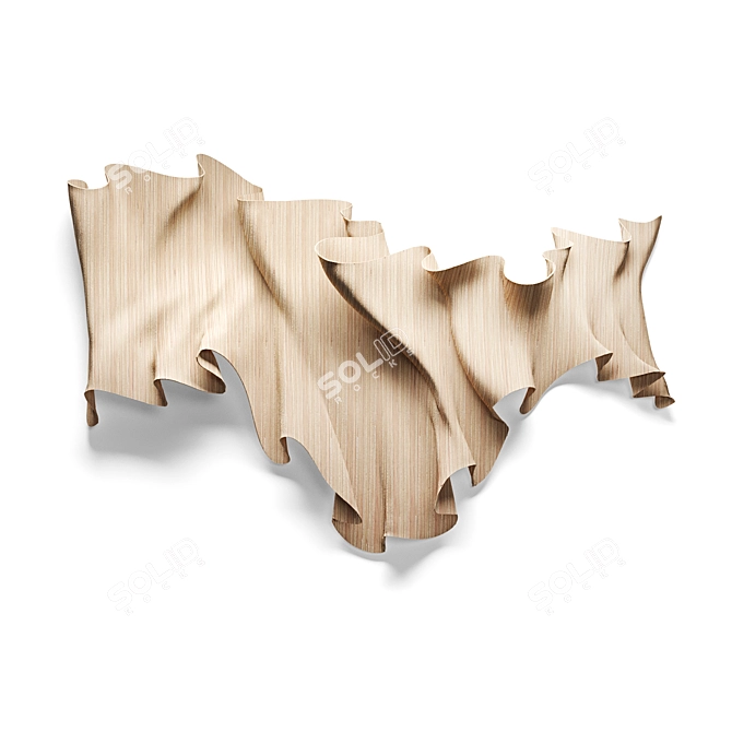 Natural Wood Duna Wall Panel 3D model image 1
